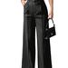 High-Waisted Straight Leg Trousers – Women's Office Pants With Stretch (Black/Grey/Coffee/Burgundy/Olive/Light Blue, S-XXL)_ecoleips.com