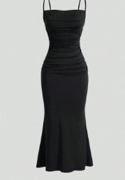 2026 Women High Waist Tie Strap Dress, Sleeveless Hip Wrap Sexy Long Dress_ecoleips.com