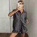 Women's Summer Beach Two Piece Set Openwork Sun Protection Cardigan Top With Short Sleeves And Matching Shorts_ecoleips.com