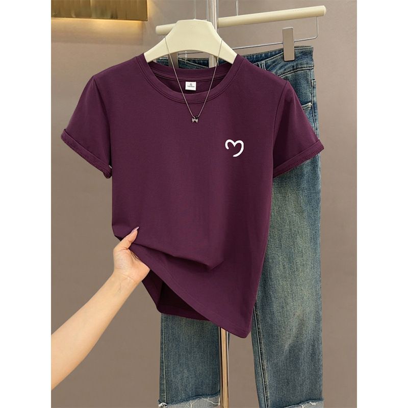Women's Pure Cotton Short Sleeve T-Shirt – Classic Fit, Casual & Versatile Basic Top For Everyday Wear_ecoleips.com