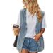Plus Size Women's Clothing Loose Fit Denim Vest Summer Sleeveless Jacket With Large Pockets_ecoleips.com