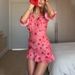 TARUXY Stylish Printed Ruffled Dress Women Flowers Deep V Neck Slim Sexy Party Dress 2026 Summer New Vacation Club Dress Female_ecoleips.com