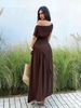 Women's Clothing Elegant Off-Shoulder Fitted Waist Dress Casual American Style Spring/Summer 2026_ecoleips.com