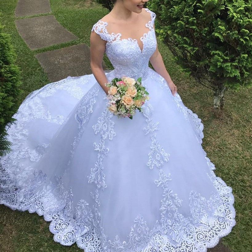 Women's Wedding Dress White Retro Lace Wedding Dress V-neck Backless Sexy Main Wedding Dress Large Size_ecoleips.com
