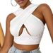 2025 New European And Style American Street Cross-Neck Solid Color Strapless Sexy Hot Girl Backless Fashion Sleeveless_ecoleips.com
