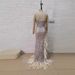 Women's Clothing Elegant And Sexy One Shoulder Beaded Tube Top Sequined Irregular Long Slit Dress_ecoleips.com