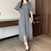 Summer New Korean Fashion Mesh Patchwork Maternity Dress_ecoleips.com