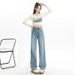 Slim-fit Straight-leg Jeans Women, 2026 Spring New Style, High-waisted Wide-leg Pants For Petite Figures, Loose-fitting_ecoleips.com