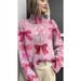 Women's Abstract Print Turtleneck Sweater Casual Cape Coat For Christmas_ecoleips.com