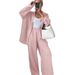Women's Casual Two Piece Set Spring Autumn Loose Fit Cotton Linen Long Sleeved Shirt Trousers Comfortable Style_ecoleips.com