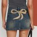 Women's Clothing Supply Of Women's Elastic Denim Short Skirts With Prints, New Women's Hip Skirts,New Models_ecoleips.com