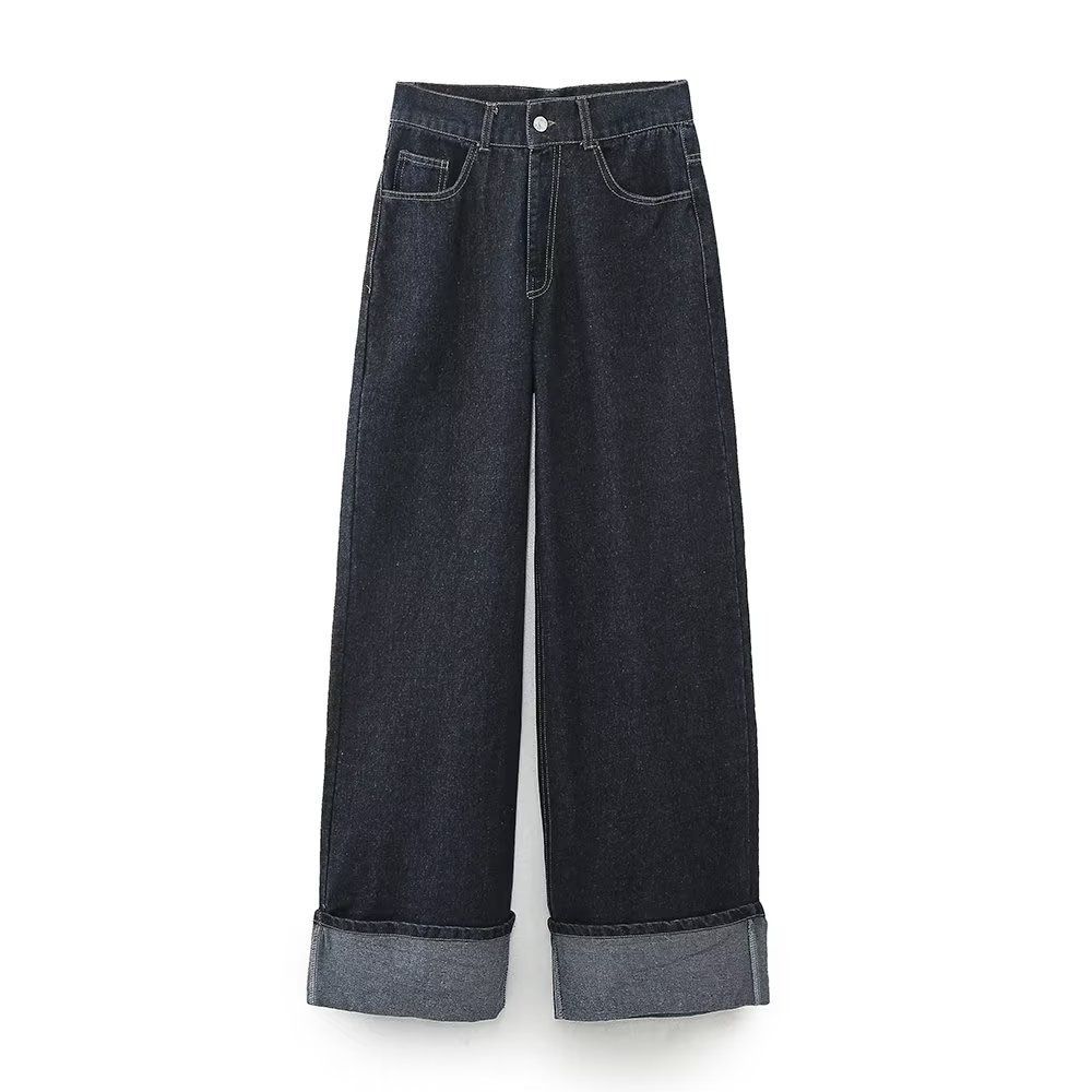 Cross-Border European American Women's Clothing INS Hot-Selling Denim Jacket And Flared Cuffed Pants Set_ecoleips.com