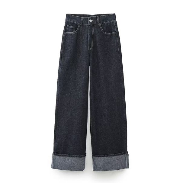Cross-Border European American Women's Clothing INS Hot-Selling Denim Jacket And Flared Cuffed Pants Set_ecoleips.com