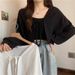 Summer Thin Ice Silk Small Vest Blouse Coat Women's Large Size Short Jacket With Cape Sun Protection Cardigan_ecoleips.com