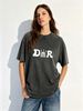 Women's Oversized Washed Shirt, Comfortable Crew Neck Daily Wear Top_ecoleips.com