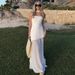 Talenza White Elegant Ribbon Long Dress Female Fashion Sleeveless Backless Strapless Long Dresses Beach Vacation Female Dresses_ecoleips.com