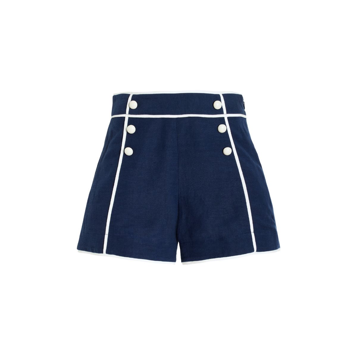 Women's European American Style Long Sleeve Navy One Piece Swimsuit Set with Shorts Cross Border Hot Selling Item_ecoleips.com