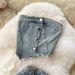 Women's American Style Denim Suit Asymmetrical Cropped Strapless Top High Waisted Split Hem_ecoleips.com