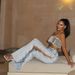 Women’s Clothing Design Sense Ins Hot Girl Hollow Jeans Women's Summer Low Waist Wide Leg Draping Diamond Flared Trousers Women's Clothing_ecoleips.com