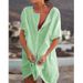 Women's Multi-Color Loose Short-Sleeved Shirts Mid-Length Solid Color Tops for European And American Fashion Foreign Trade_ecoleips.com