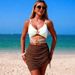 "Sexy Colorblock One-Piece Swimsuit With Sheer Mesh Panels - Tummy Control Monokini With Removable Padding For Women (S-XL) - Beach & Pool Swimwear"_ecoleips.com