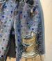 K New Heavy Industry Diamond Studded Nail Bead High Waist Slimming And Perforated Straight Leg Pants Mid Pants_ecoleips.com