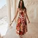 Summer Halter Neck Patchwork Digital Print Dress Style Mid Length Fashion 26 Year Old Women's Clothing_ecoleips.com