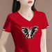 Women's Clothing T-Shirt Short Sleeve Slim Fit Versatile Plus Size Clearance Sale Half Sleeve Top_ecoleips.com