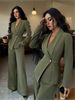 ZOEVA European And American Women's Suit Temperament Fashion Long-sleeved Blazer Straight Pants Up And Down Two-piece Set_ecoleips.com