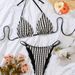 Women's Striped Towel Fabric Bikini Set Soft Two-Piece Swimwear Comfortable Swim And Beach Cover-Up_ecoleips.com