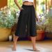 Women's Summer Casual Loose Wide Leg Pants Pleated Elastic Waist Capri with Pockets European American Style Fashion_ecoleips.com