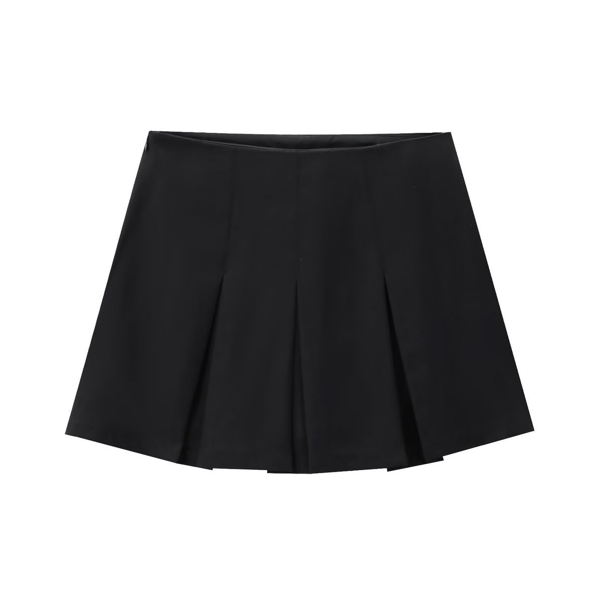 Verve Wind Women's New 2025 Casual Versatile High Waist Slimming Wide Pleated Solid Color Skirt_ecoleips.com