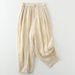 Suitable For All Seasons 2024 Cotton Lantern Women's Artistic Temperament Linen Slimming Loose Plus Size Casual Pants_ecoleips.com