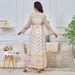 Verve MT203 New Muslim Robe With Embroidery V-neck Large Swing Dress Elegant Gown_ecoleips.com