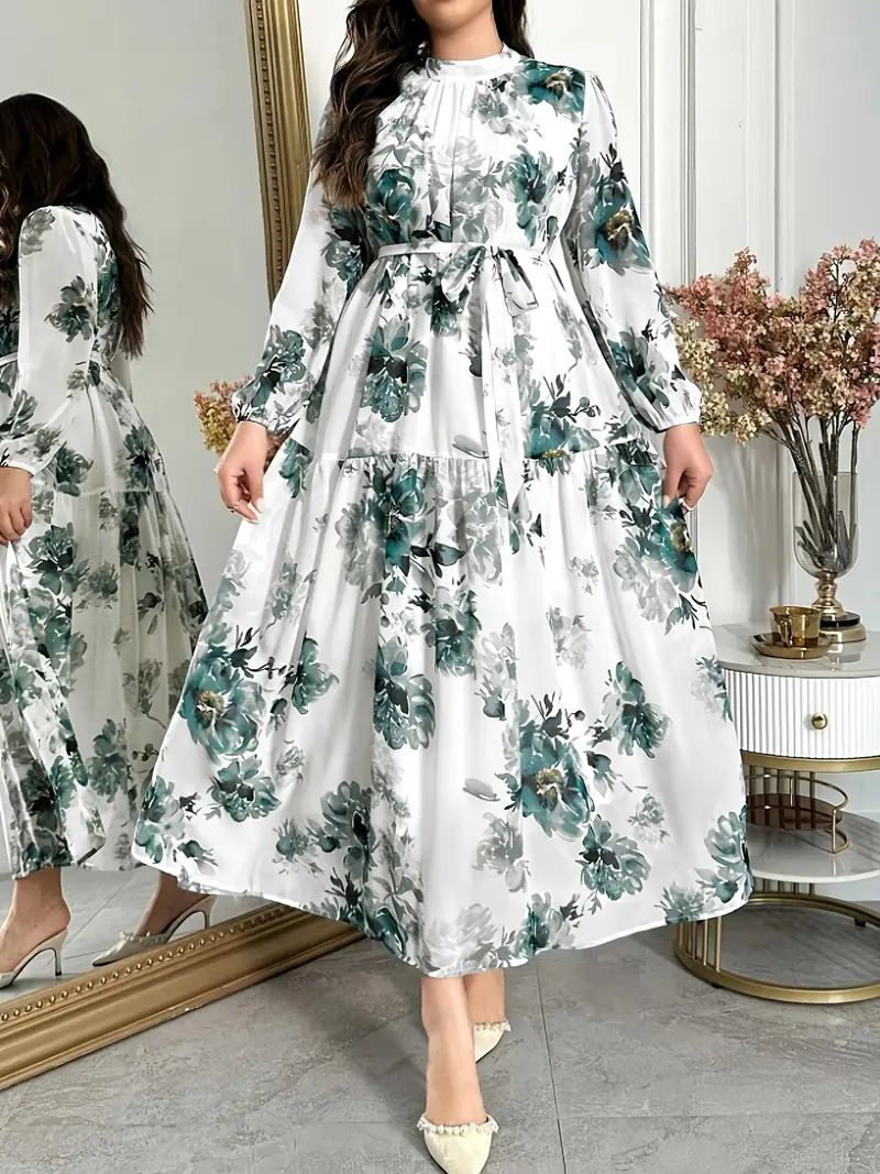 Women's Clothing Elegant Temperament Dress Summer Dress Women's Lace Up Slim Long Swing Chiffon Holiday Dress_ecoleips.com