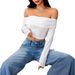 Voya Women's Sexy European And American Style One Neck Sweet And Spicy T-shirt Short Style Exposed Navel Sexy Top_ecoleips.com