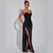 Women's Clothing Sexy Hot Girl Suit Winter New Buling Sequined Chest Wrap Top Hip Wrapped Half Length Slit Long Skirt_ecoleips.com