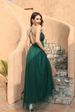 Spaghetti Strap Deep V Backless Sequin Mesh Maxi Dress, High Waist Front Split Flowy Tulle Formal Evening Party Gown & Cocktail_ecoleips.com