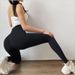 Plus Size Smiling Face Yoga Sports Nine-Point Peach Hip Leggings Tight Pants_ecoleips.com