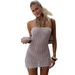 Sexy Off-Shoulder Knitted Tube Dress With Pearl Backless Fringe Mini Party Cocktail Dress For Women" SizeS-L_ecoleips.com