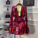 Women’s Clothing Spring New Style Elegant Printed V Neck Backless High Waist Dress Short Skirt_ecoleips.com