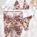 European And American Foreign Trade 2025 New Floral Triangle Cup Print Strap Sexy Bikini Three Piece Suit Swimsuit_ecoleips.com