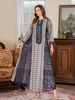 Elegant Sheer Embroidered Abaya Dress – Modest Muslim Gown With Delicate Netting & Embroidery – Dubai-Style Long Robe For Festivals (Blue, M-XXL)_ecoleips.com