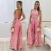 Women's Printed Position Set Lace Up Vest Top Casual Fashionable Style Regular Fit T-Shirt For Ladies_ecoleips.com