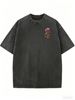 Unisex Retro Washed Graphic T-Shirt, Oversized Casual Street Fashion Tee For Daily Outfits_ecoleips.com