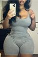 Women's Clothing Sleeveless Backless Waist Cinching Jumpsuit Solid Color High Waist Tight Sports Yoga Jumpsuit_ecoleips.com