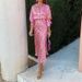2025 Spring New Women's Printed Elegant Turn-Down Collar Long Sleeve Shirt High Waist Skirt Fashion Set For Women_ecoleips.com