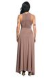 Women's Clothing Solid Color Slit Ruffle Dress Sexy Evening Dress_ecoleips.com
