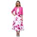 Women's Floral Print Sundress Set – Bohemian Vacation Dress With Digital Print (Pink/Lake Blue/Purple/Blue, S/M/L/XL/XXL)_ecoleips.com