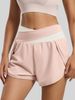 K Color Blocked Women's Running, Fitness, Breathable Side Pockets, Anti Glare, Fake Two-piece Yoga Sports Shorts_ecoleips.com